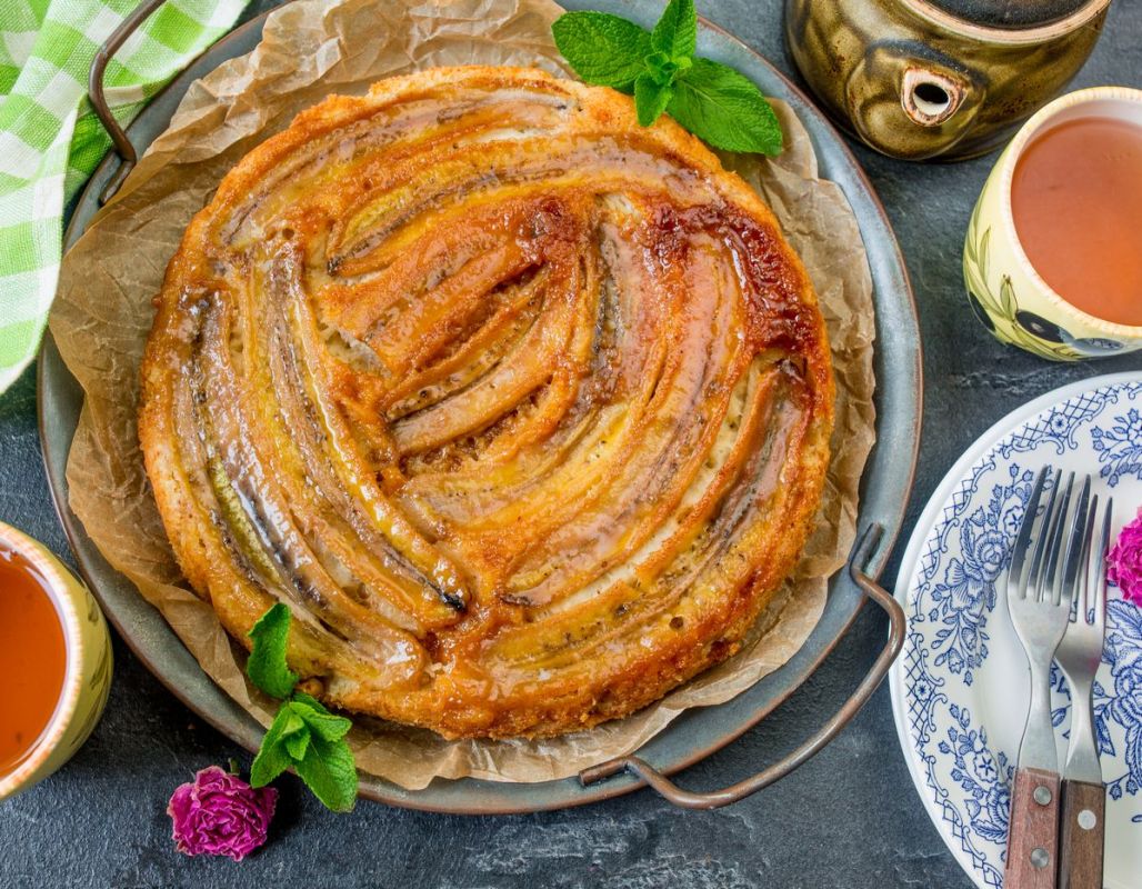 Незабываемый пирог с карамелью и бананами